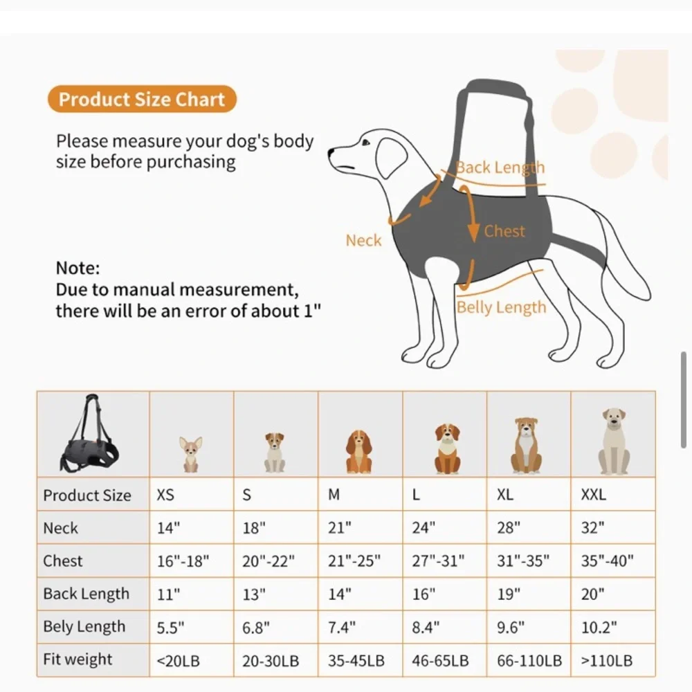 Dog lift harness